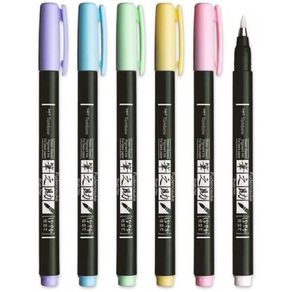 kaligraficky-fudenosuke-brush-pen-pastel-sada-6ks-2 Sada Kaligrafický brushpen malý