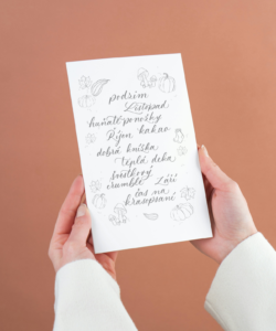 Podzimní pracovní list kaligrafie zdarma
