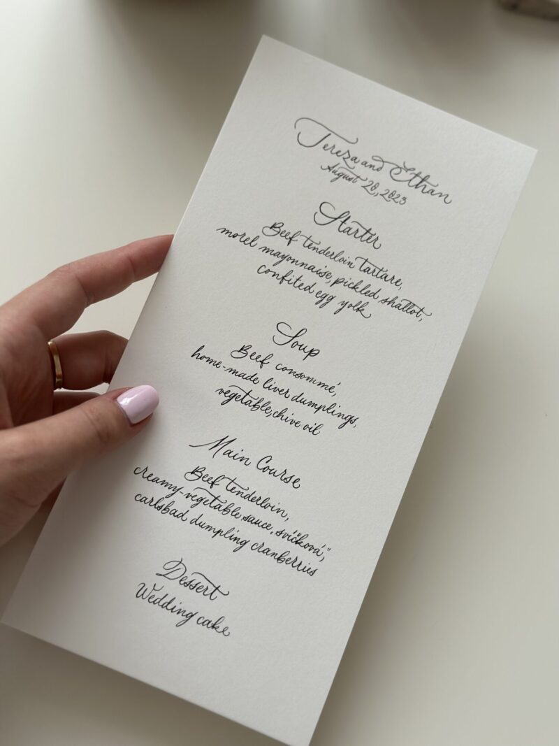 wedding menu