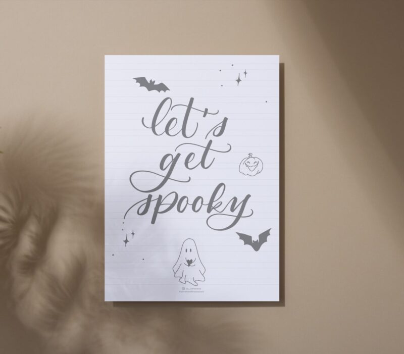 Halloweenská kaligrafická šablona (PDF)